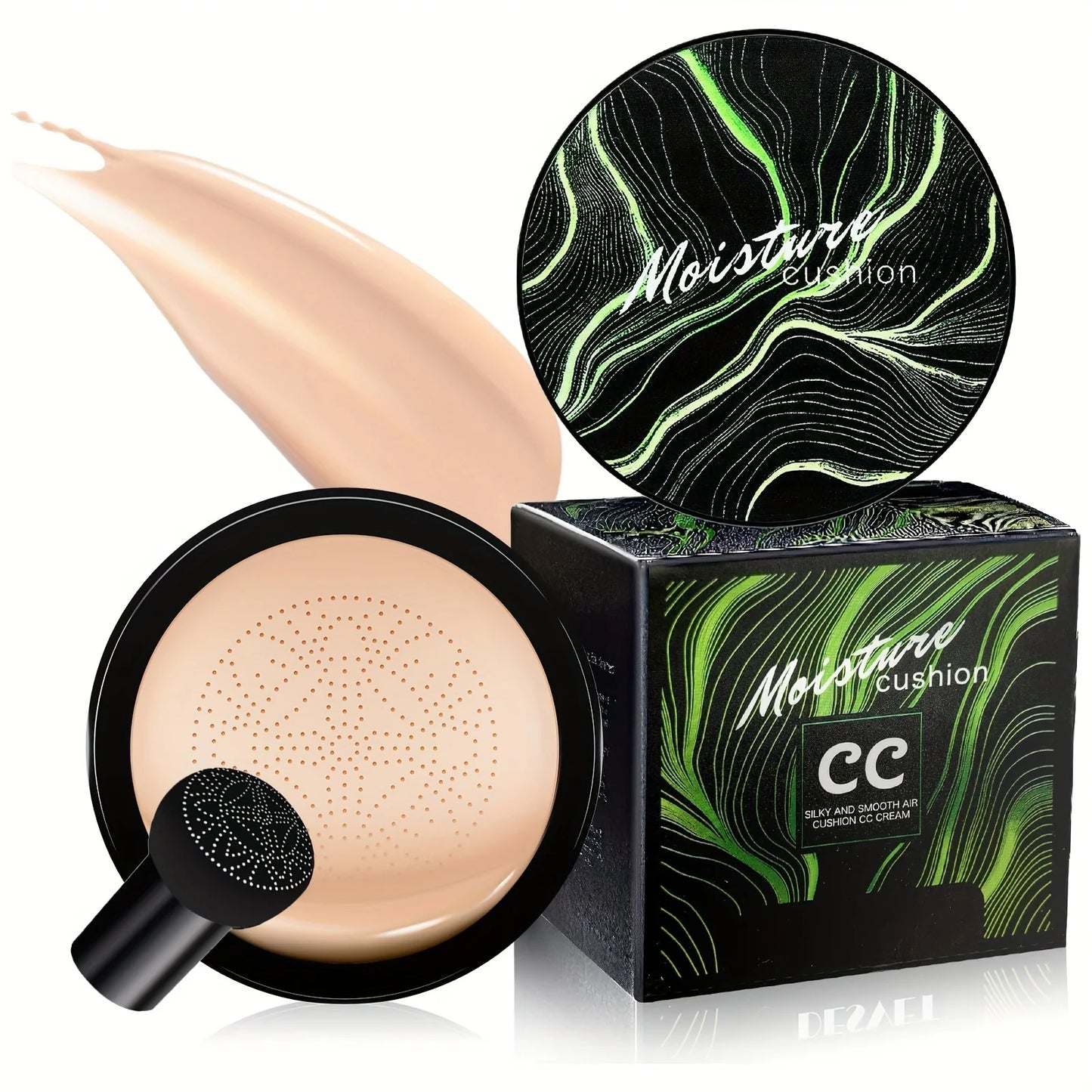 Air Cushion CC Cream Mushroom Head Foundation, Moisturizing BB Cream Makeup Long Lasting Matte Concealer