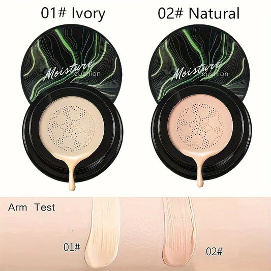Air Cushion CC Cream Mushroom Head Foundation, Moisturizing BB Cream Makeup Long Lasting Matte Concealer