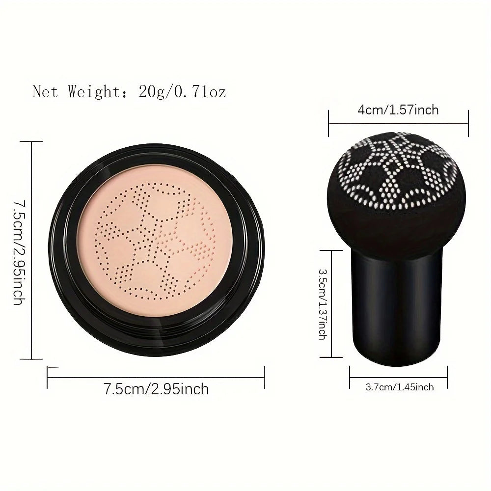 Air Cushion CC Cream Mushroom Head Foundation, Moisturizing BB Cream Makeup Long Lasting Matte Concealer