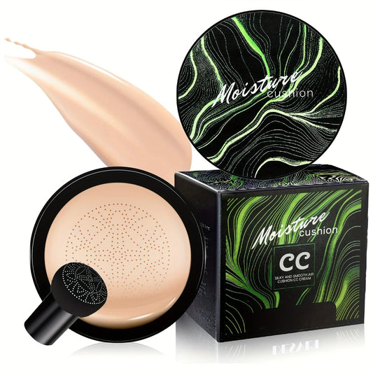 Air Cushion CC Cream Mushroom Head Foundation, Moisturizing BB Cream Makeup Long Lasting Matte Concealer