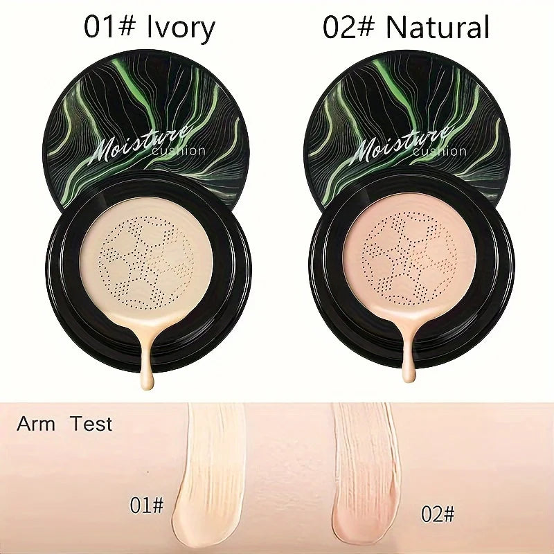 Air Cushion CC Cream Mushroom Head Foundation, Moisturizing BB Cream Makeup Long Lasting Matte Concealer