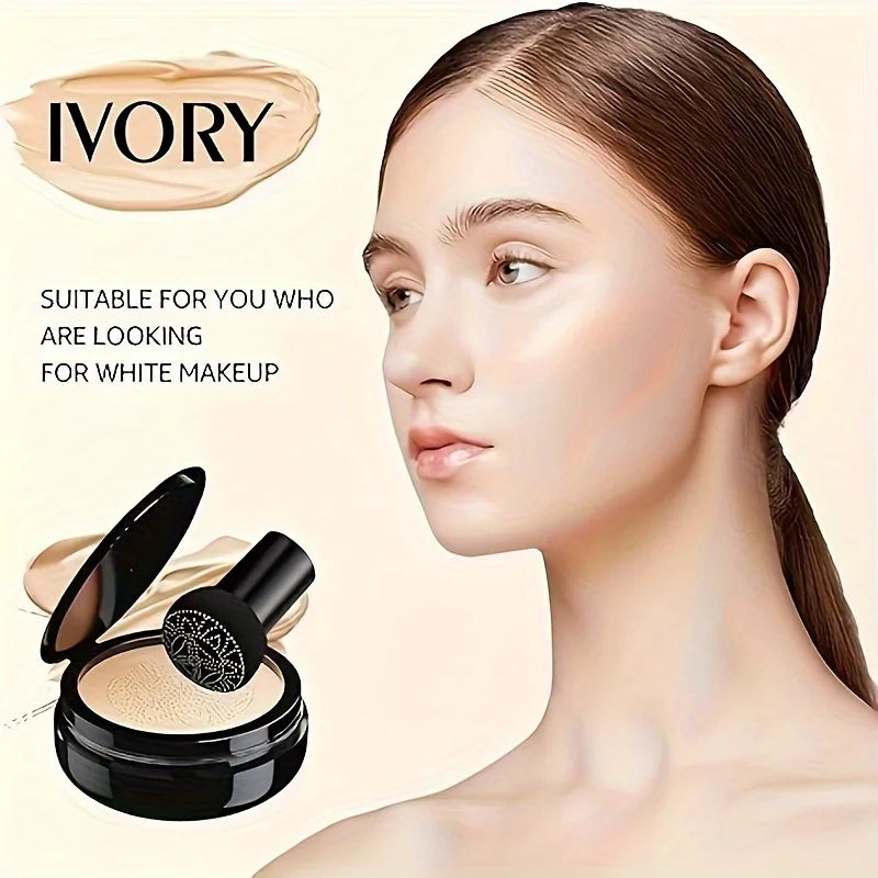 Air Cushion CC Cream Mushroom Head Foundation, Moisturizing BB Cream Makeup Long Lasting Matte Concealer